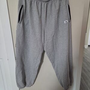 Gray Sweatpants with Black Accents